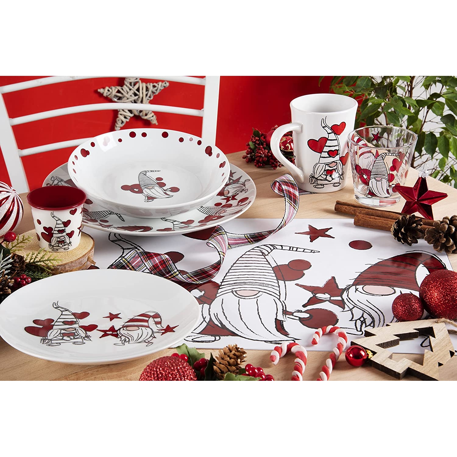 Acquista online Gnomo Sweet home Dinner Set 18 Pieces, Porcelain code 64858 Excelsa
